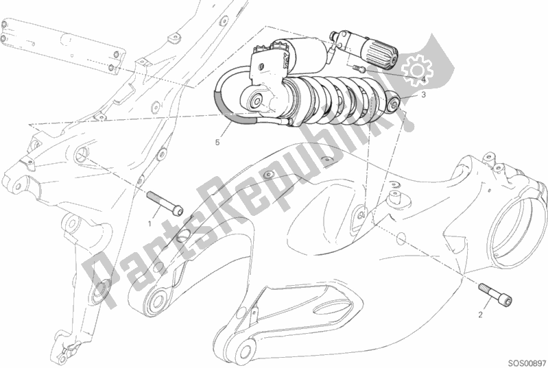 Alle onderdelen voor de Schokdemper Achter van de Ducati Multistrada 1260 S Pikes Peak 2020